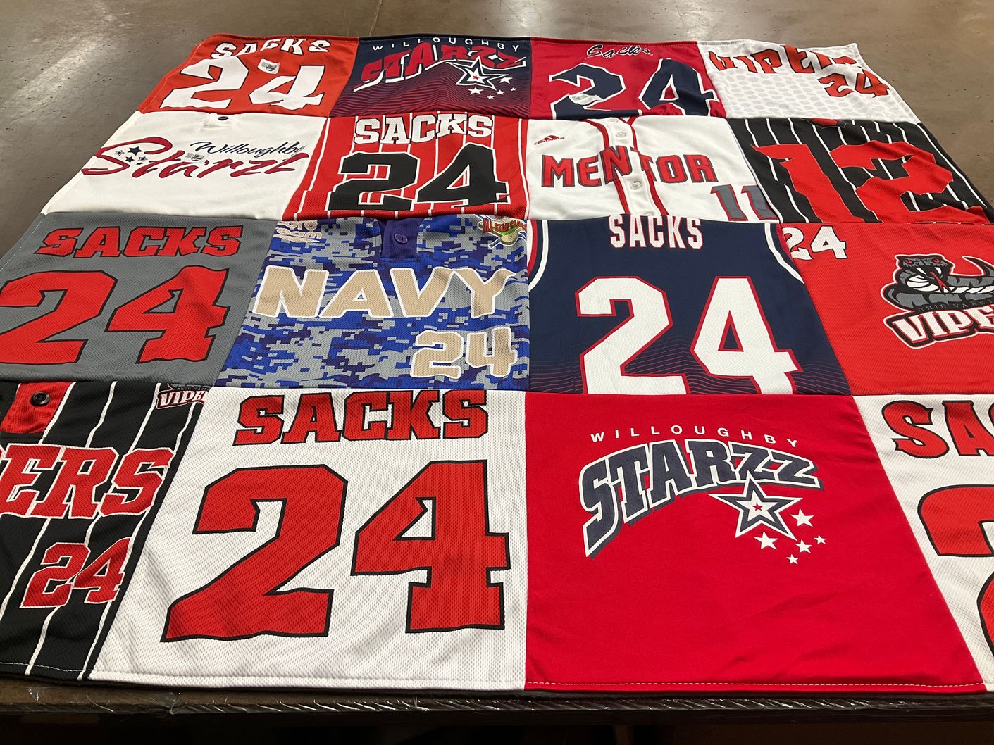 T-shirt quilt featuring willoughby starzz, vipers by Robin from OH