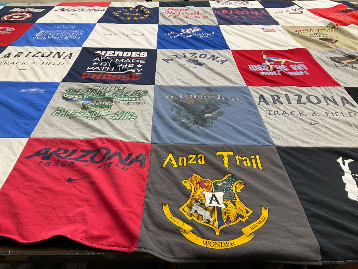 T-shirt quilt featuring arizona track and field by KEVIN from AZ