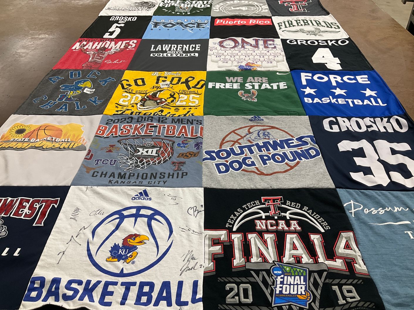 T-shirt quilt featuring texas tech red raiders by Maria from KS