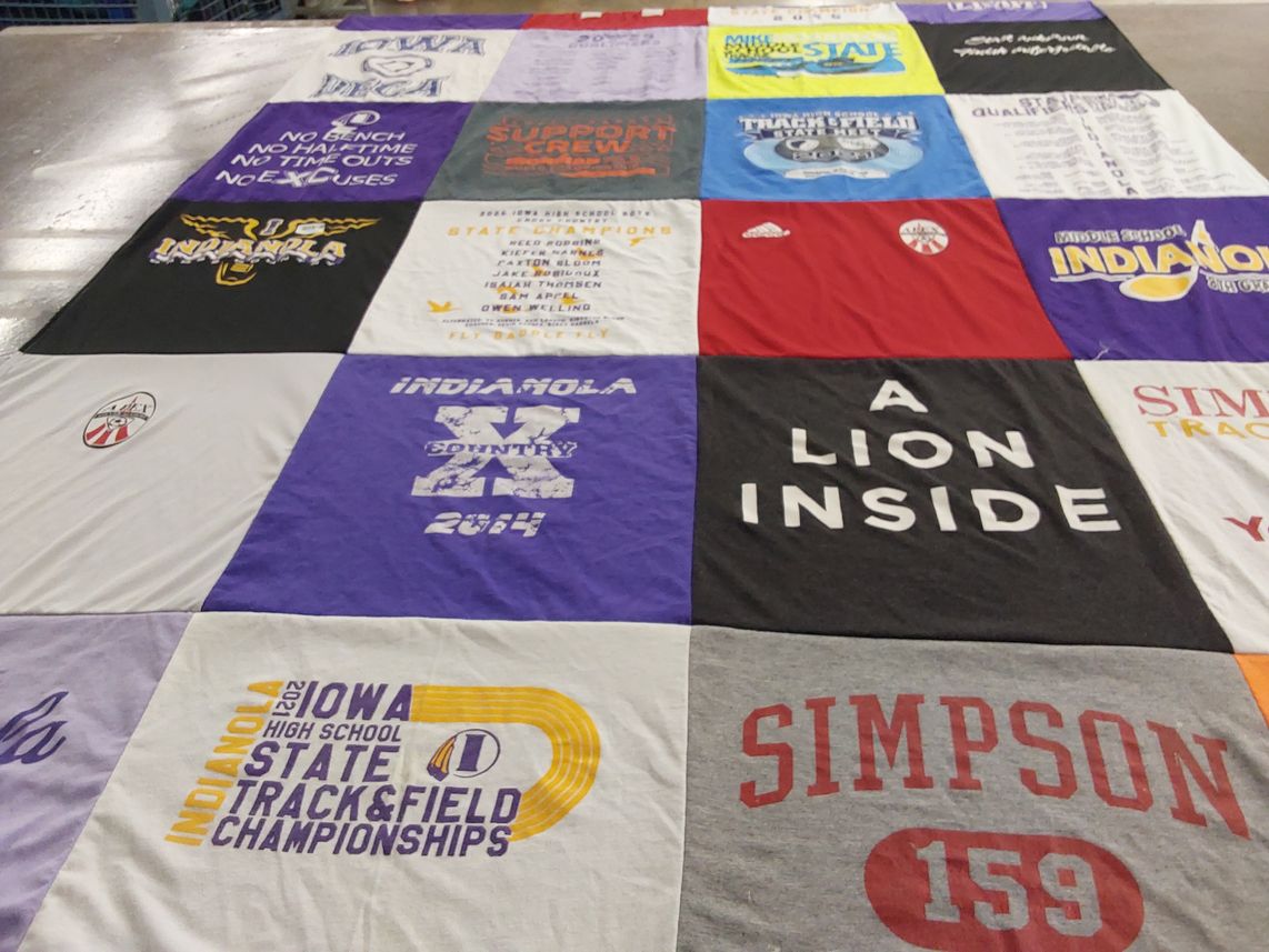 T-shirt quilt from indianola high school, simpson college by Mekisha from IA