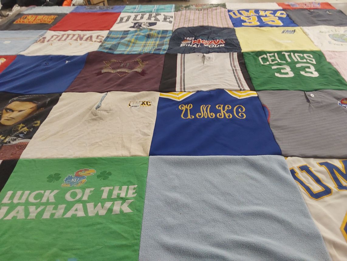 T-shirt quilt from university of missouri kansas city, duke university by Kiz from KS