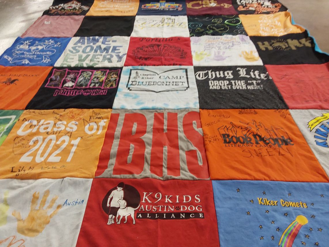 T-shirt quilt from kiker elementary school by Kristen from TX