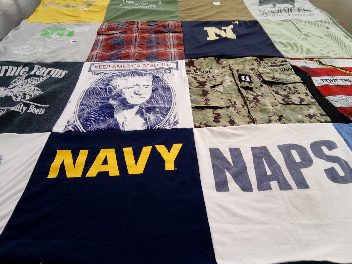T-shirt quilt from naval academy preparatory school by Sophia from NJ