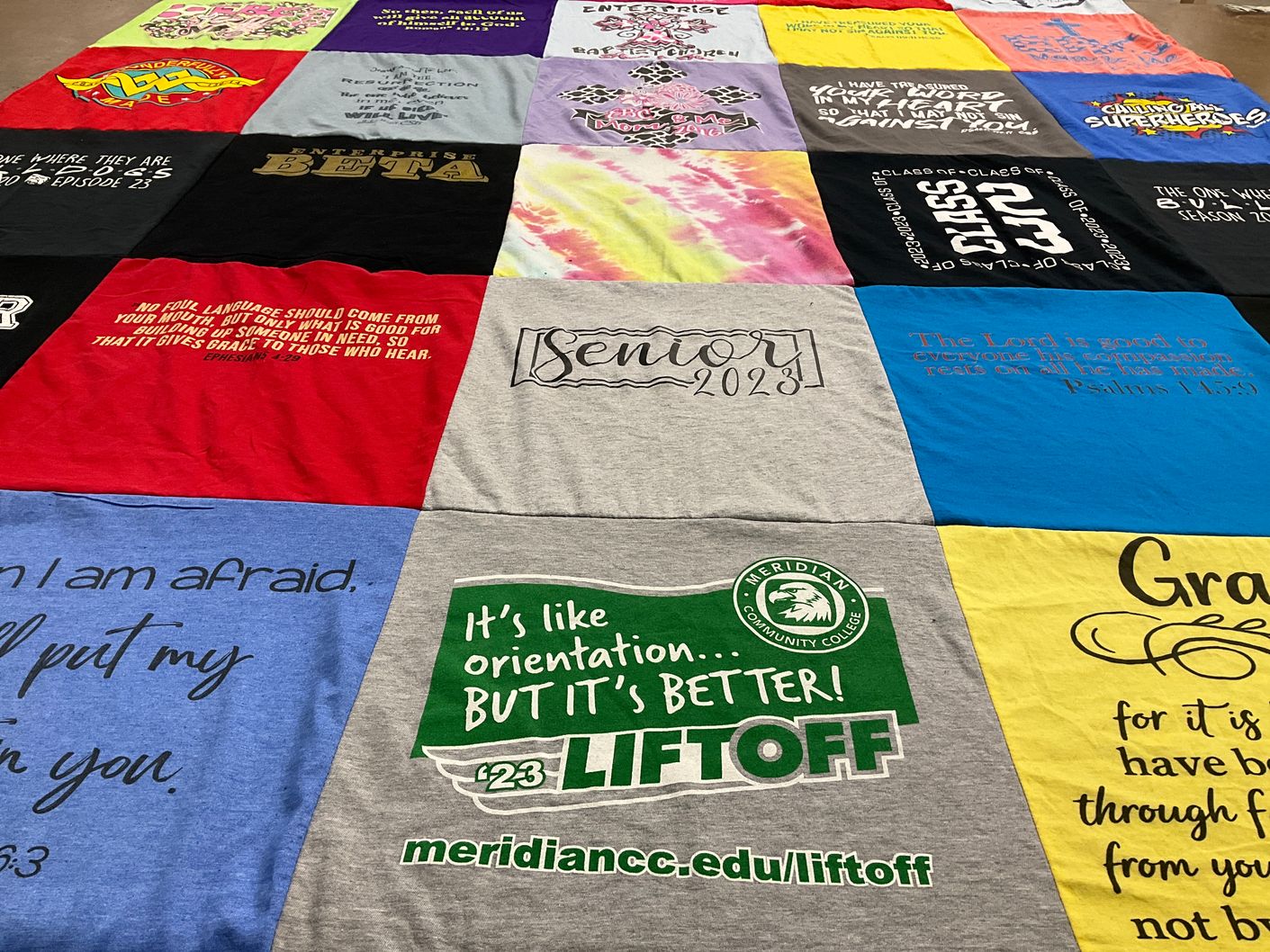 T-shirt quilt from meridian community college by Lori from MS