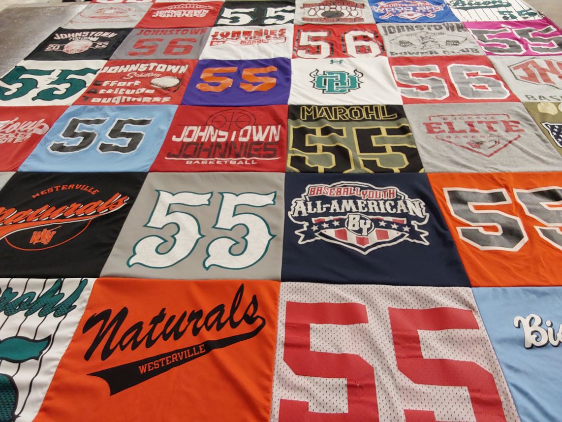 T-shirt quilt featuring johnstown johnnies by Shadow from OH