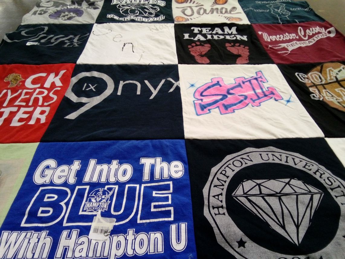 T-shirt quilt from hampton university by Janae from MD