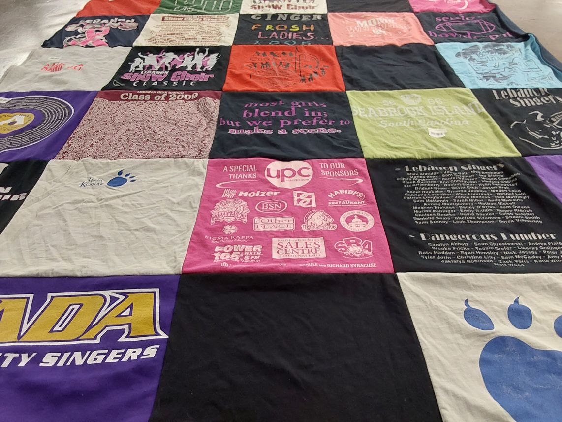 T-shirt quilt featuring lebanon valley college singers by Vicki from OH