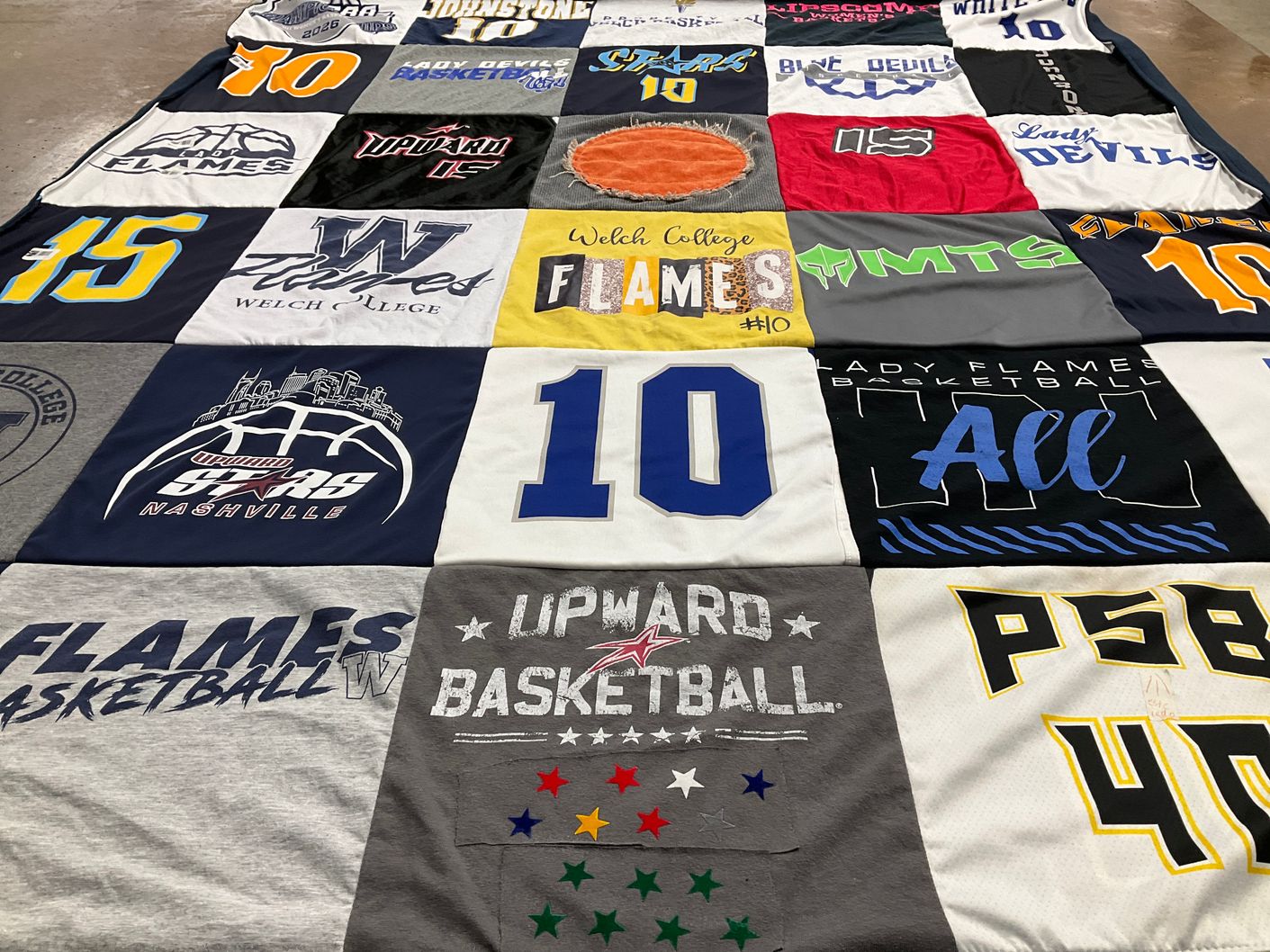 T-shirt quilt from welch college by Beth from TN
