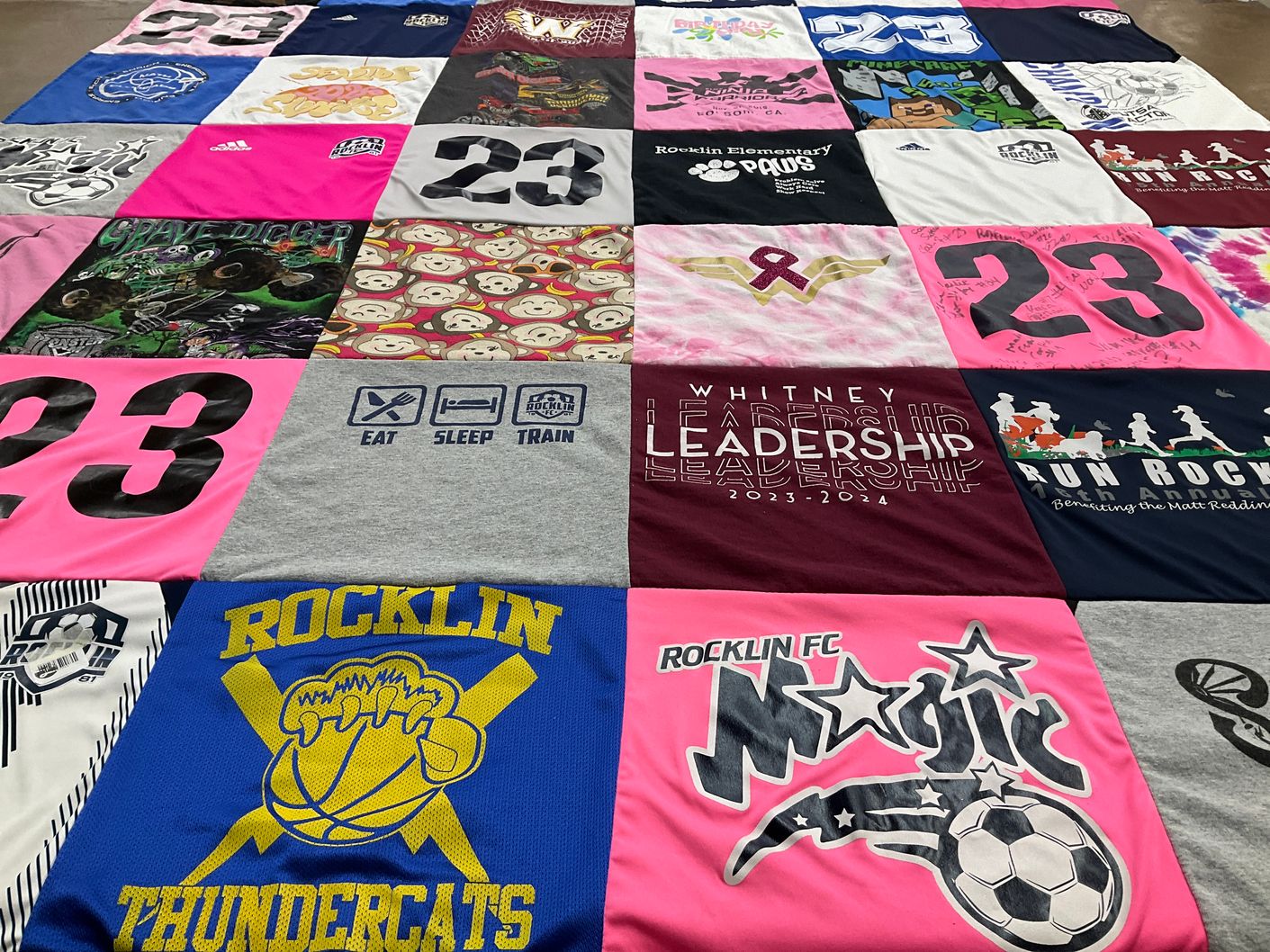 T-shirt quilt featuring rocklin thundercats, rocklin fc magic by Jennifer from CA