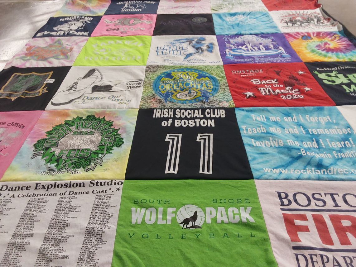 T-shirt quilt featuring south shore wolf pack volleyball by Suzanne from MA