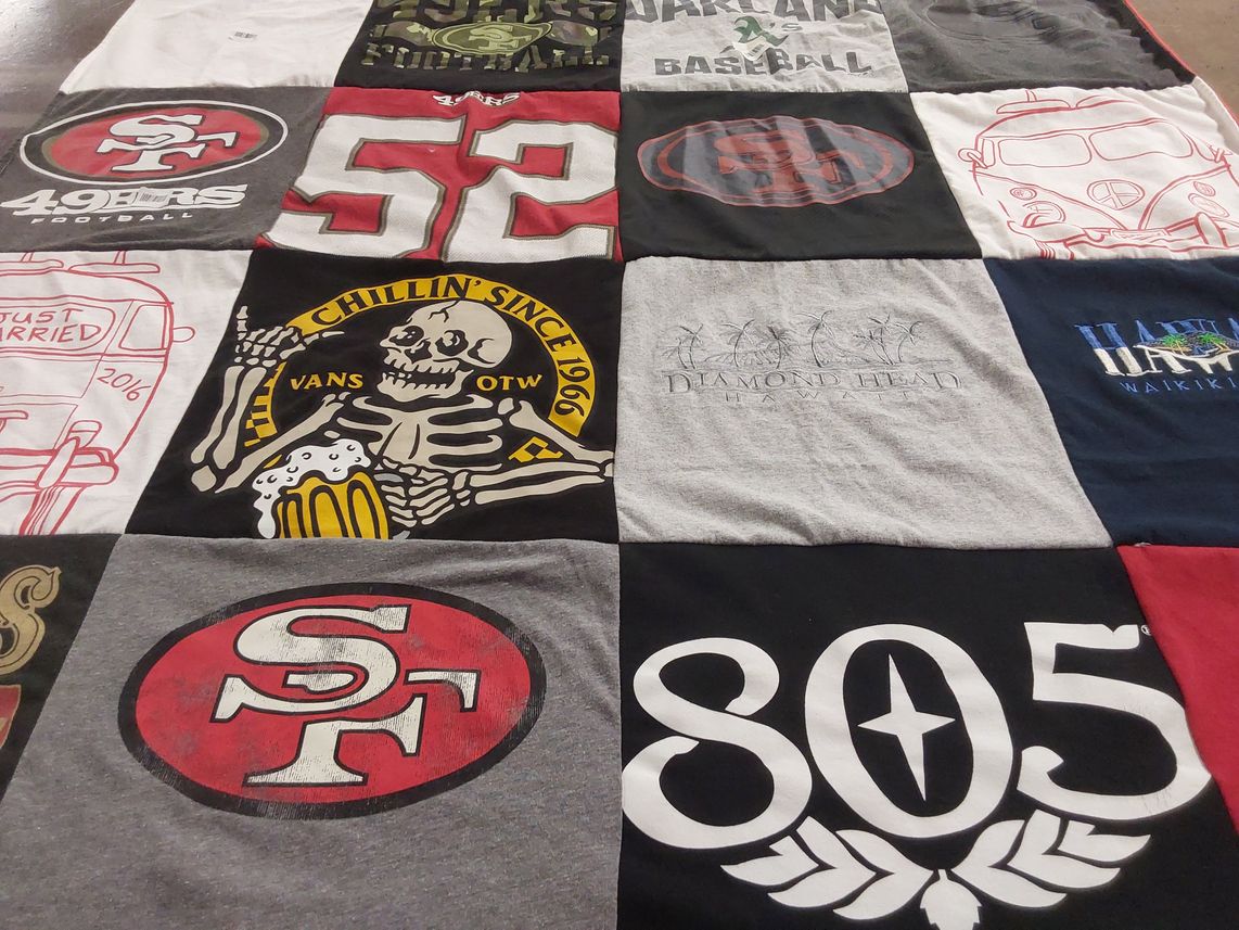 T-shirt quilt featuring >san francisco 49ers football by Cynthia from CA