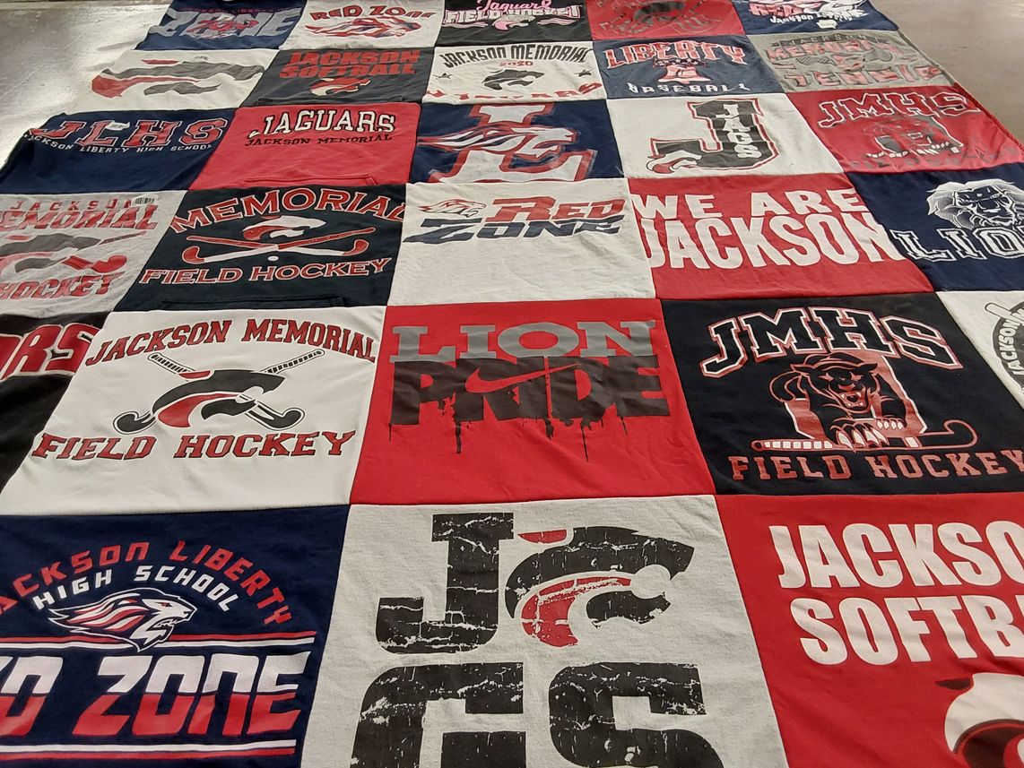 T-shirt quilt featuring jackson memorial field hockey, jackson liberty field hockey by Susan from NJ