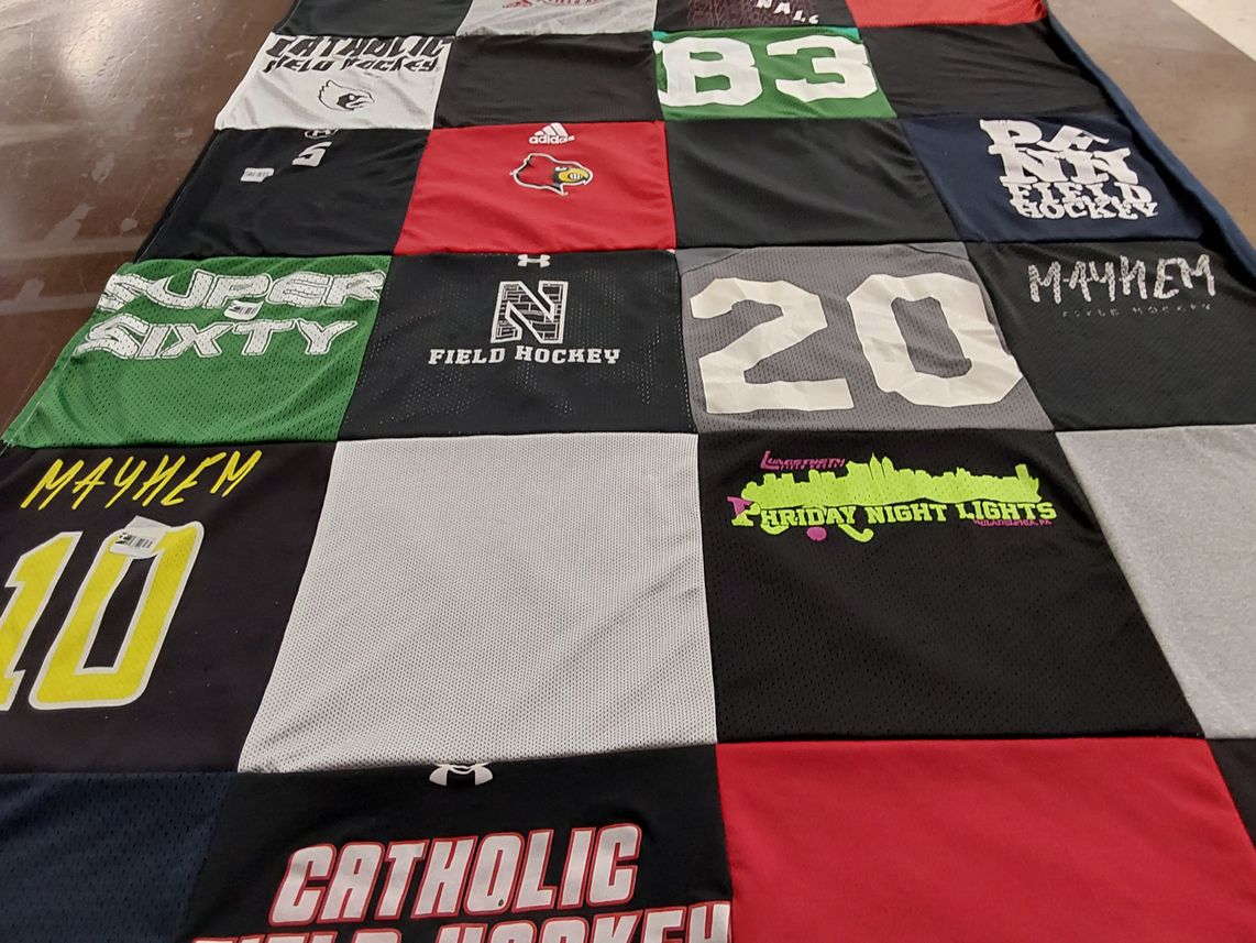 T-shirt quilt from catholic university by Margaret from PA