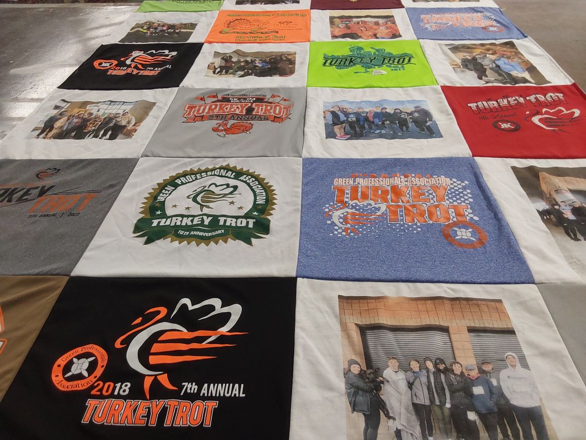 T-shirt quilt with charity events, running themes by David from OH