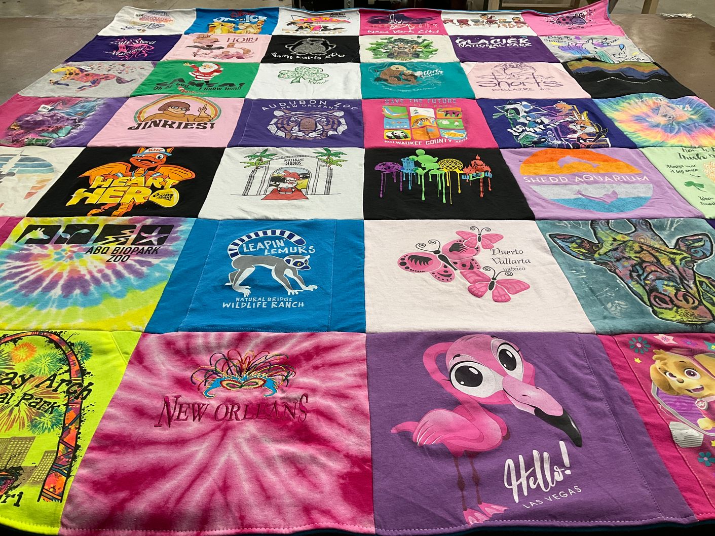 T-shirt quilt with wildlife, nature themes by Lindsay from IL