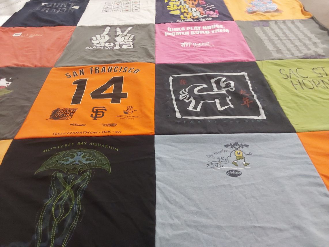 T-shirt quilt featuring san francisco giants by Tina from CA