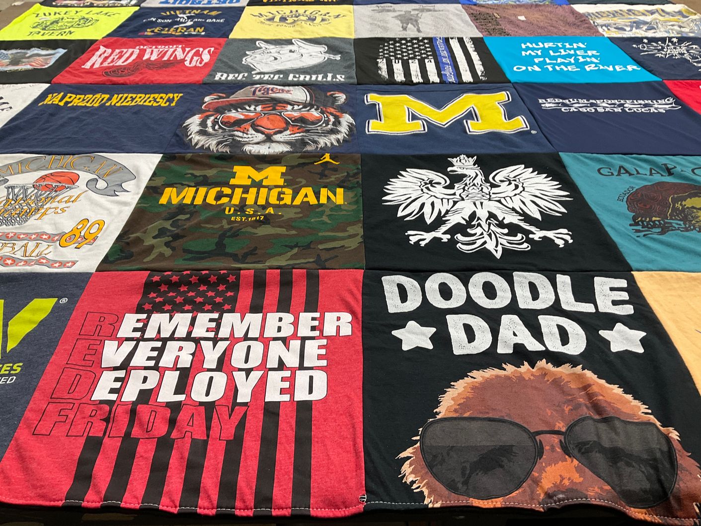 T-shirt quilt from university of michigan by Geraldine from FL