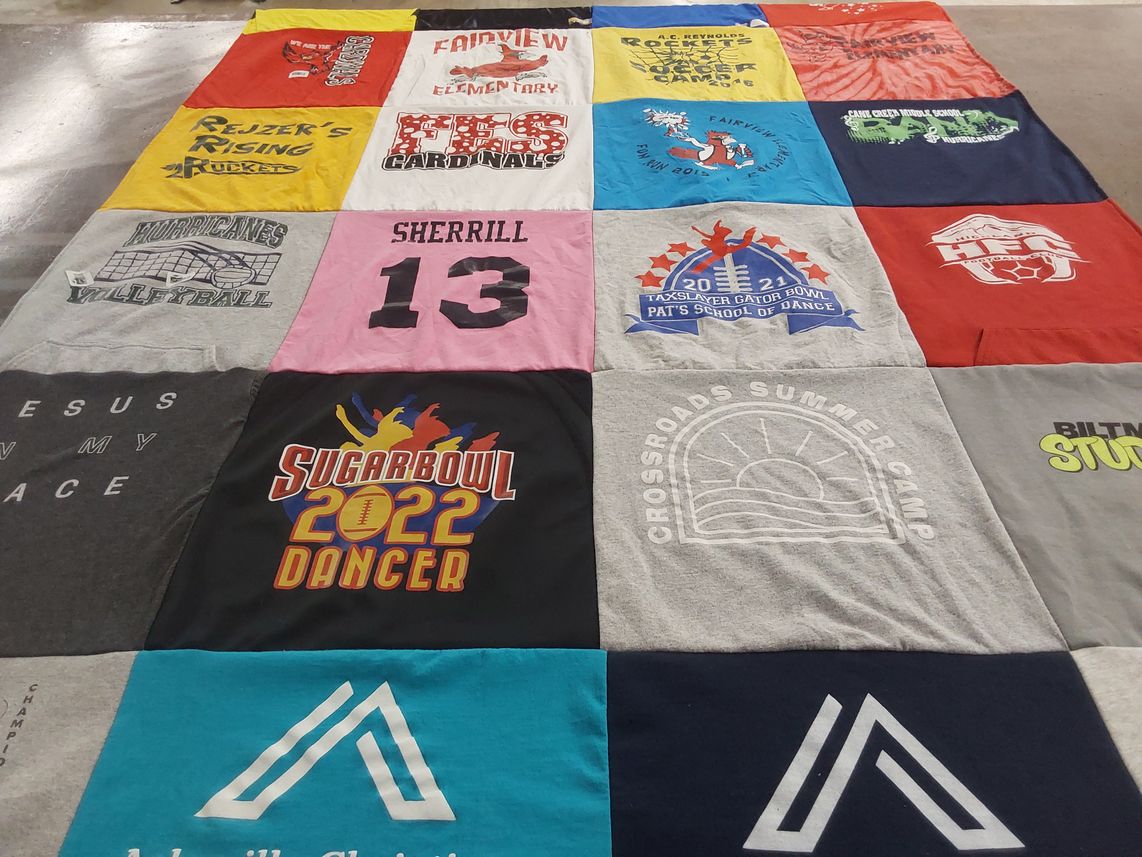 T-shirt quilt featuring hurricanes volleyball club by Molly from NC