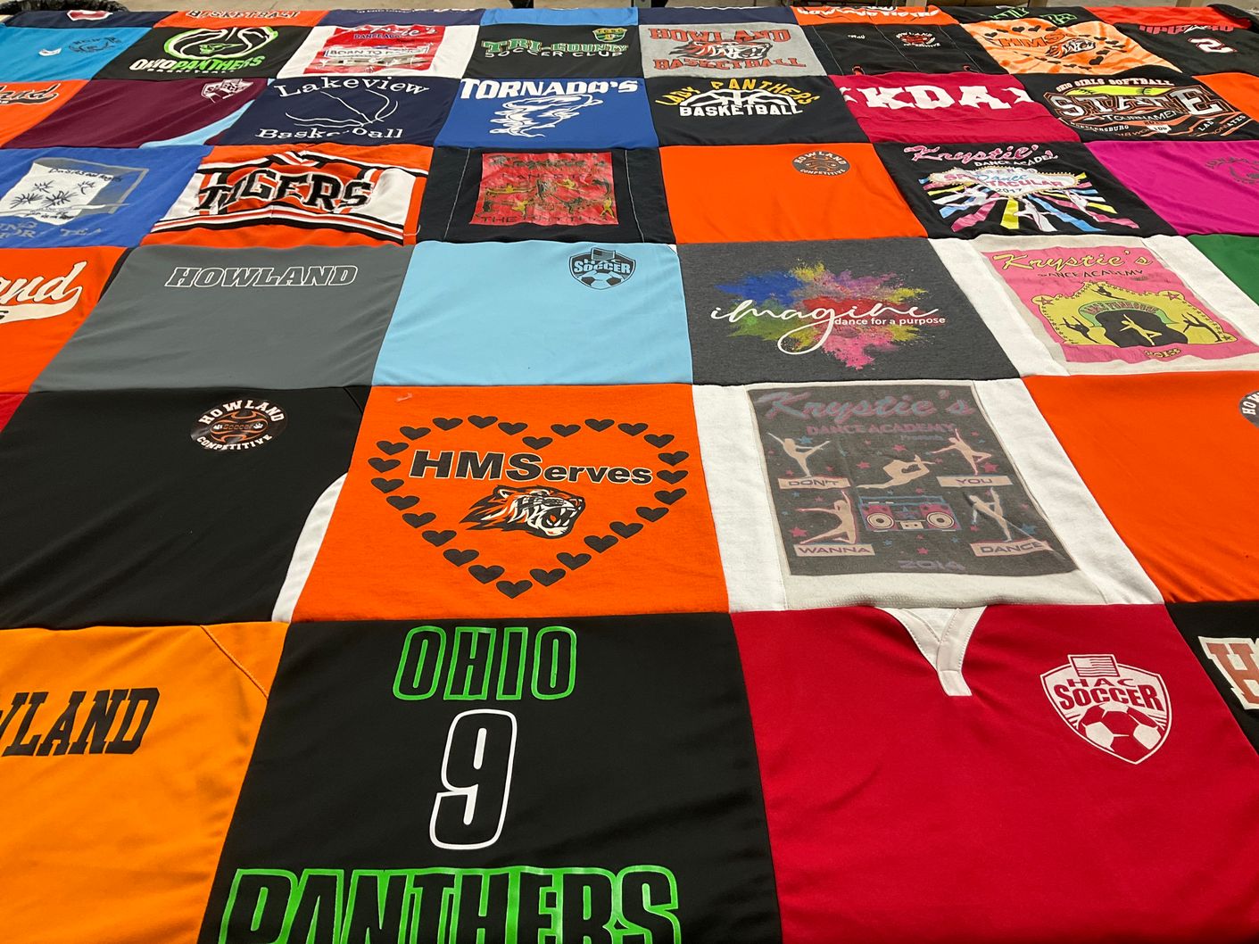 T-shirt quilt featuring ohio panthers by Christine from OH