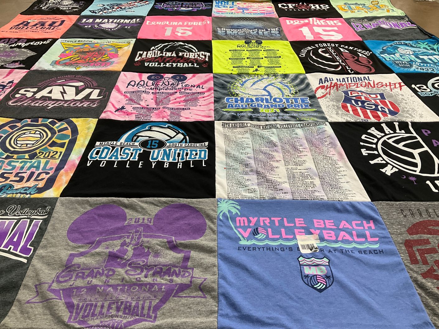 T-shirt quilt from carolina forest high school by Julie from SC