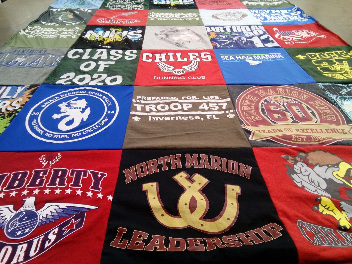 T-shirt quilt from north marion high school by Tiffany from FL
