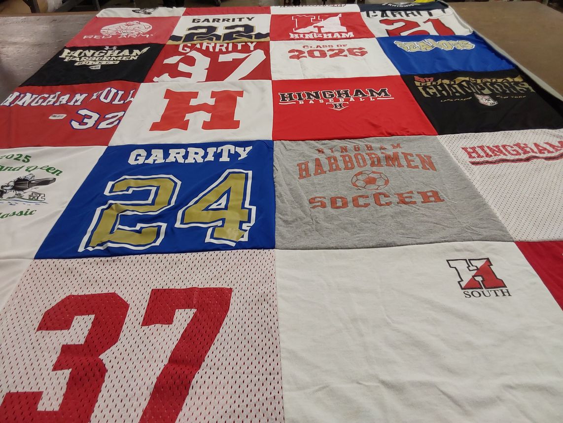 T-shirt quilt featuring hingham harbormen soccer by Kristin from MA