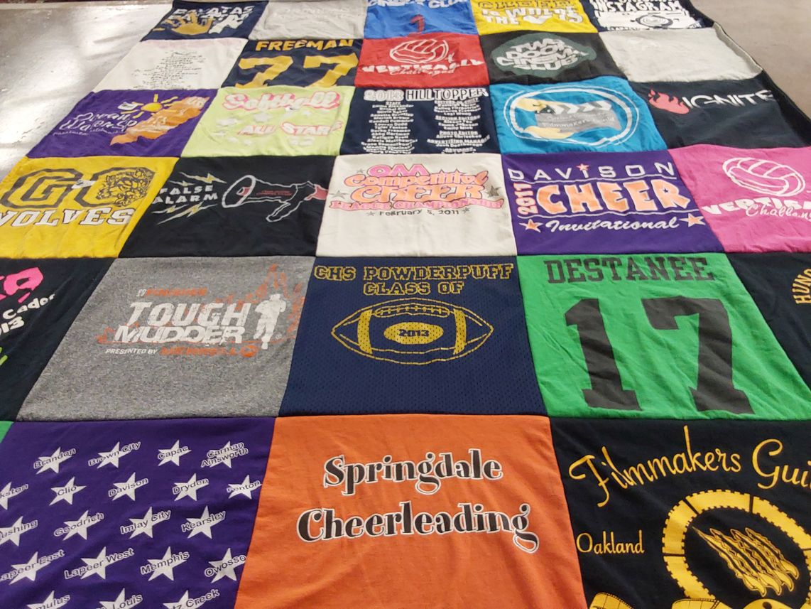 T-shirt quilt featuring chs powderpuff by Destanee from MI