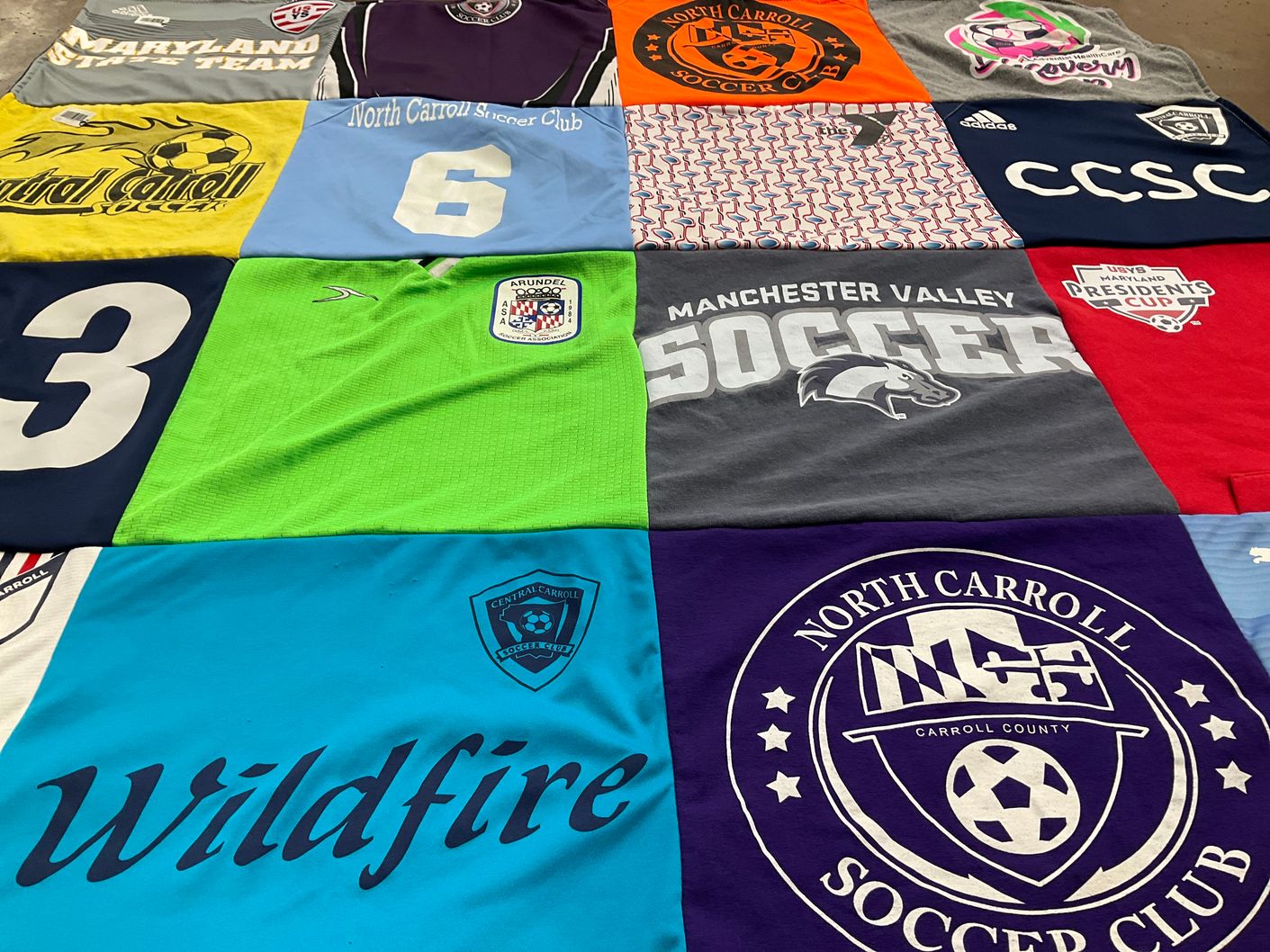 T-shirt quilt featuring north carroll soccer club, manchester valley soccer by Julie from PA