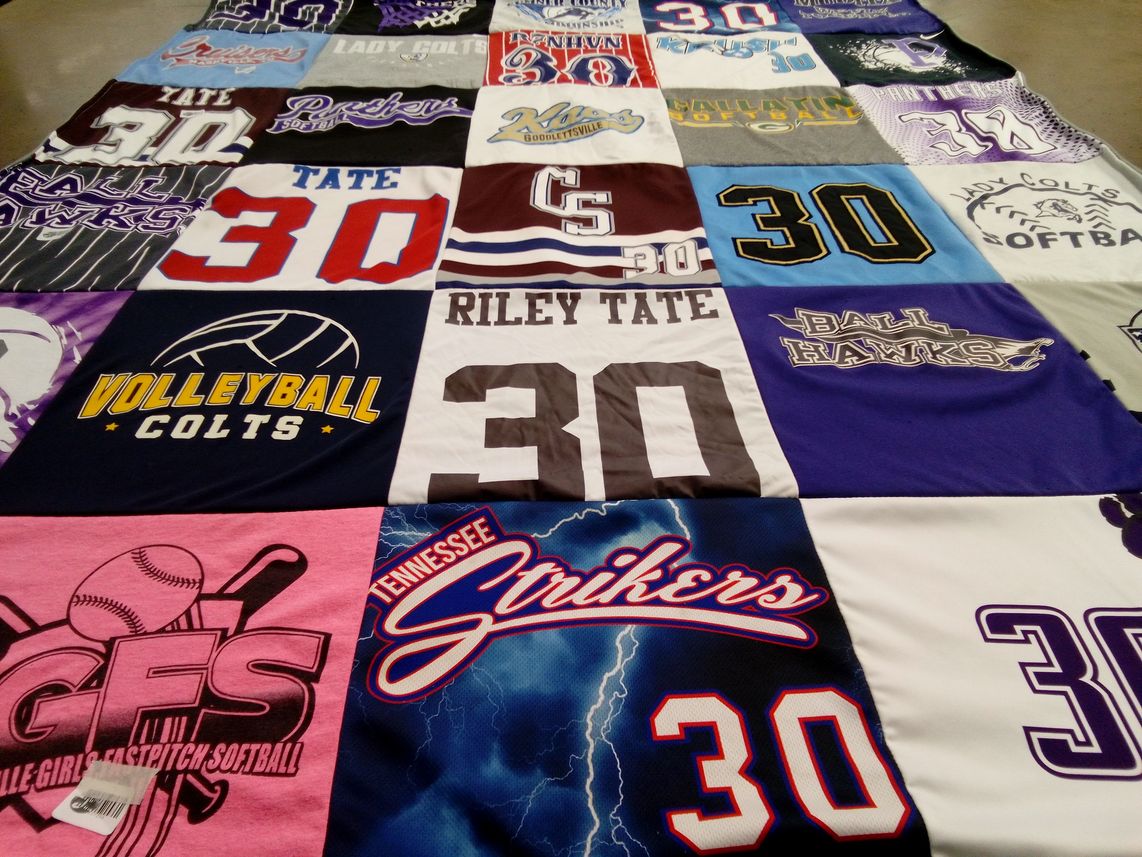 T-shirt quilt featuring tennessee strikers, ball hawks by Meagan from TN