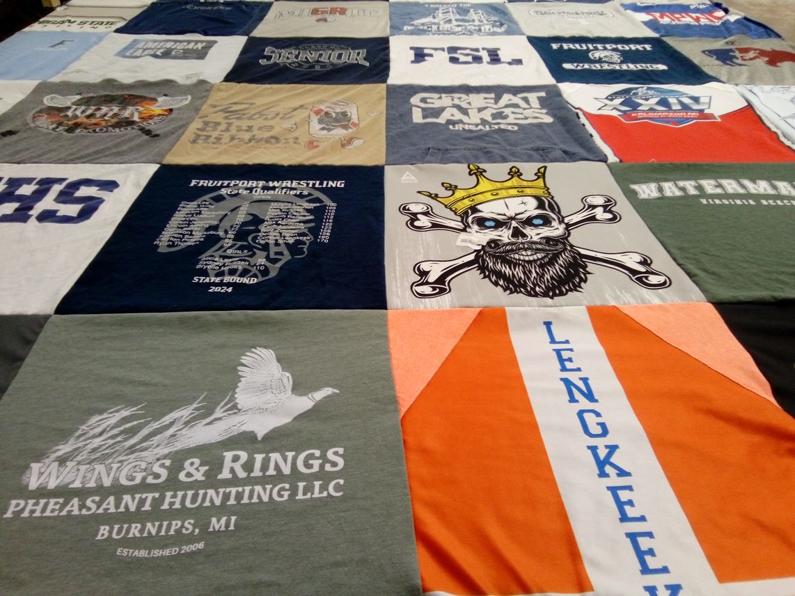 T-shirt quilt from fruitport high school by Annie from MI