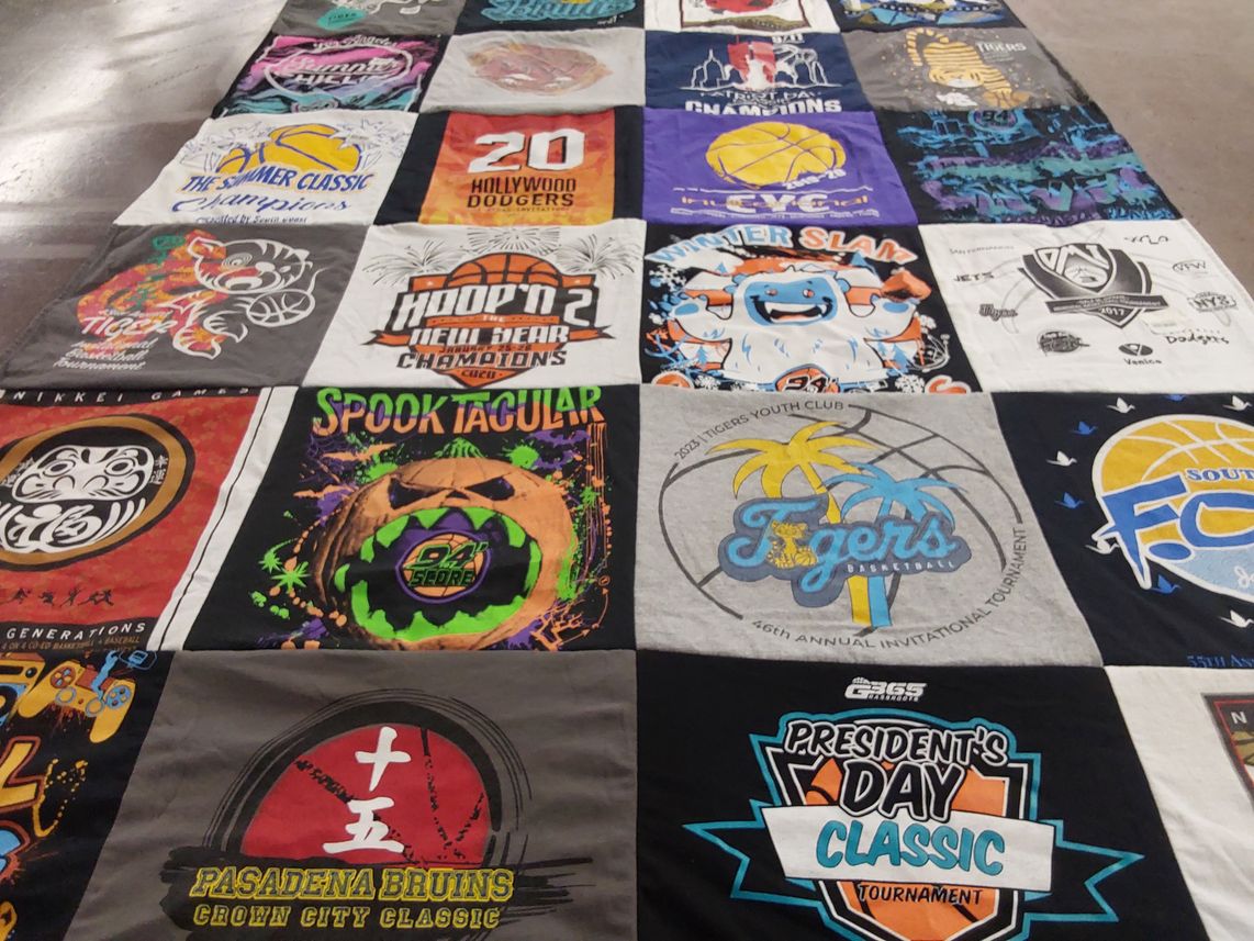 T-shirt quilt featuring pasadena bruins basketball by Lori from CA