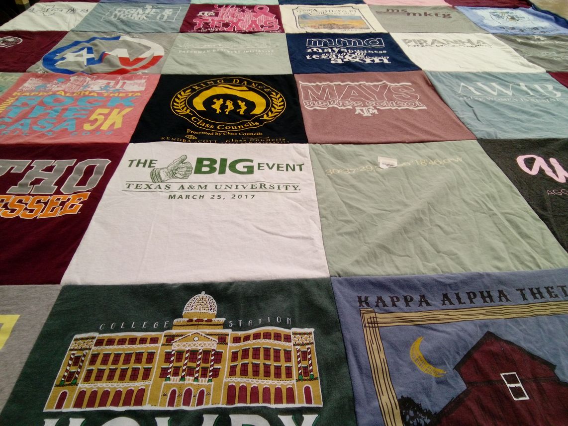 T-shirt quilt from texas a&m university by Kimberly from TX