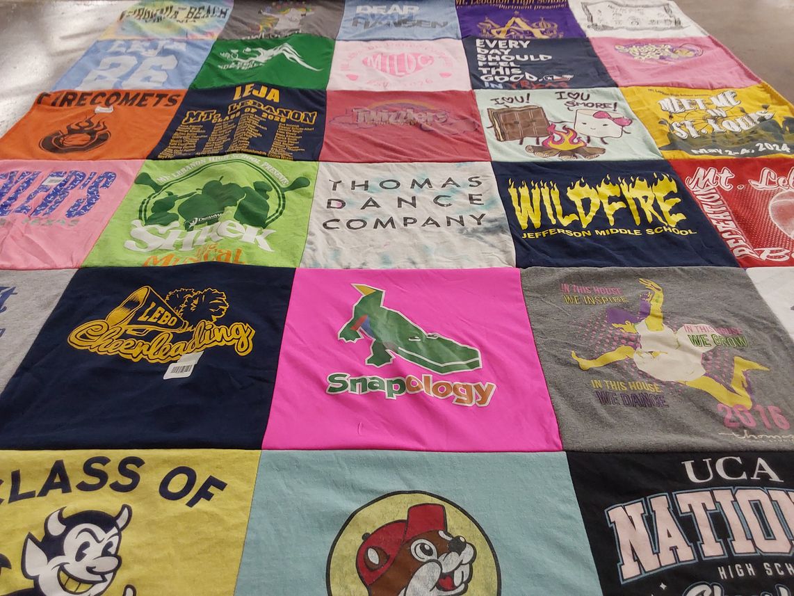 T-shirt quilt from mt. lebanon high school, jefferson middle school by Tara from PA