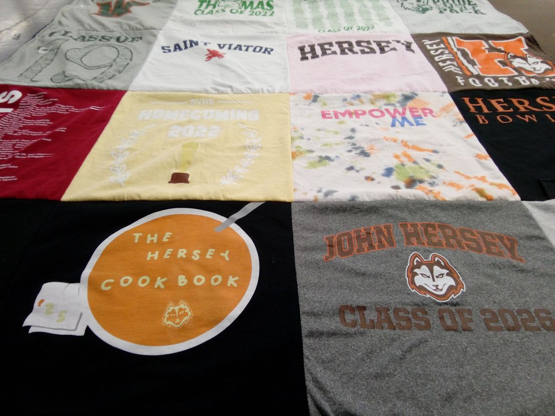 T-shirt quilt featuring hershey high school football by Stacy from IL