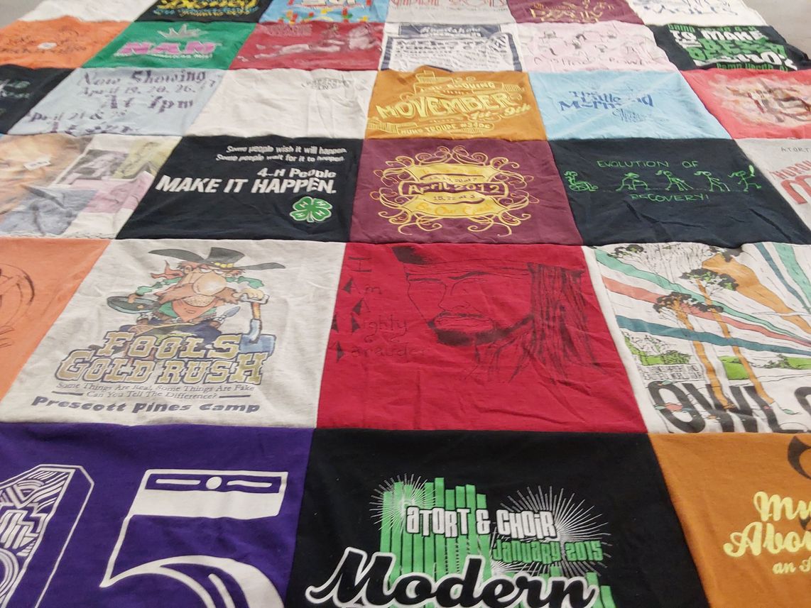 T-shirt quilt from prescott pines camp by Kira from AZ