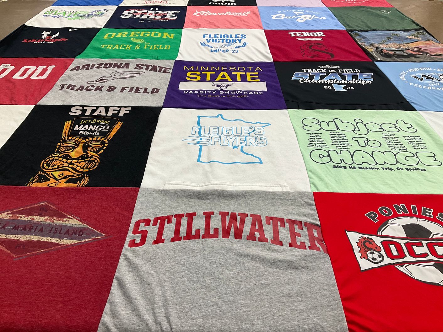 T-shirt quilt featuring stillwater ponies by Kim from MN