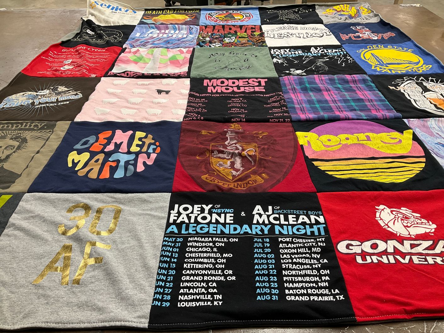 T-shirt quilt from gonzaga university by Sarah from OR