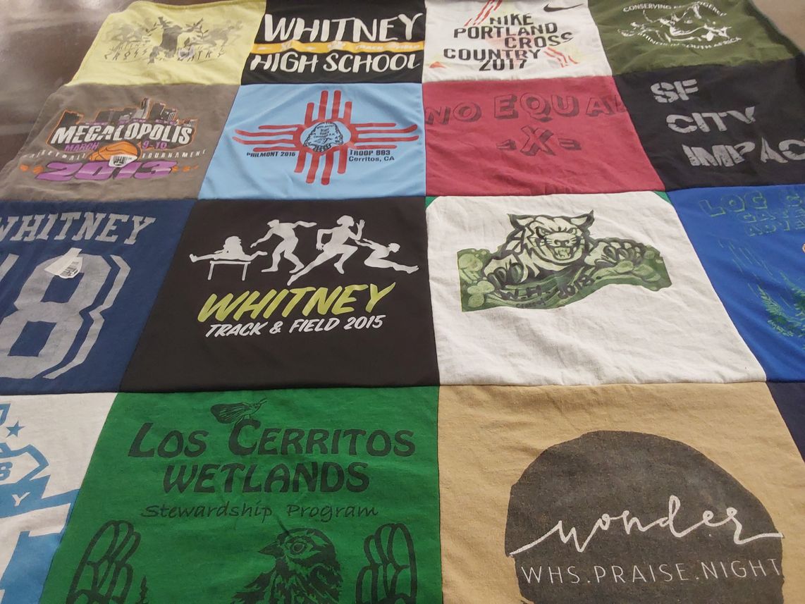 T-shirt quilt featuring whitney track and field by Andrew from CA