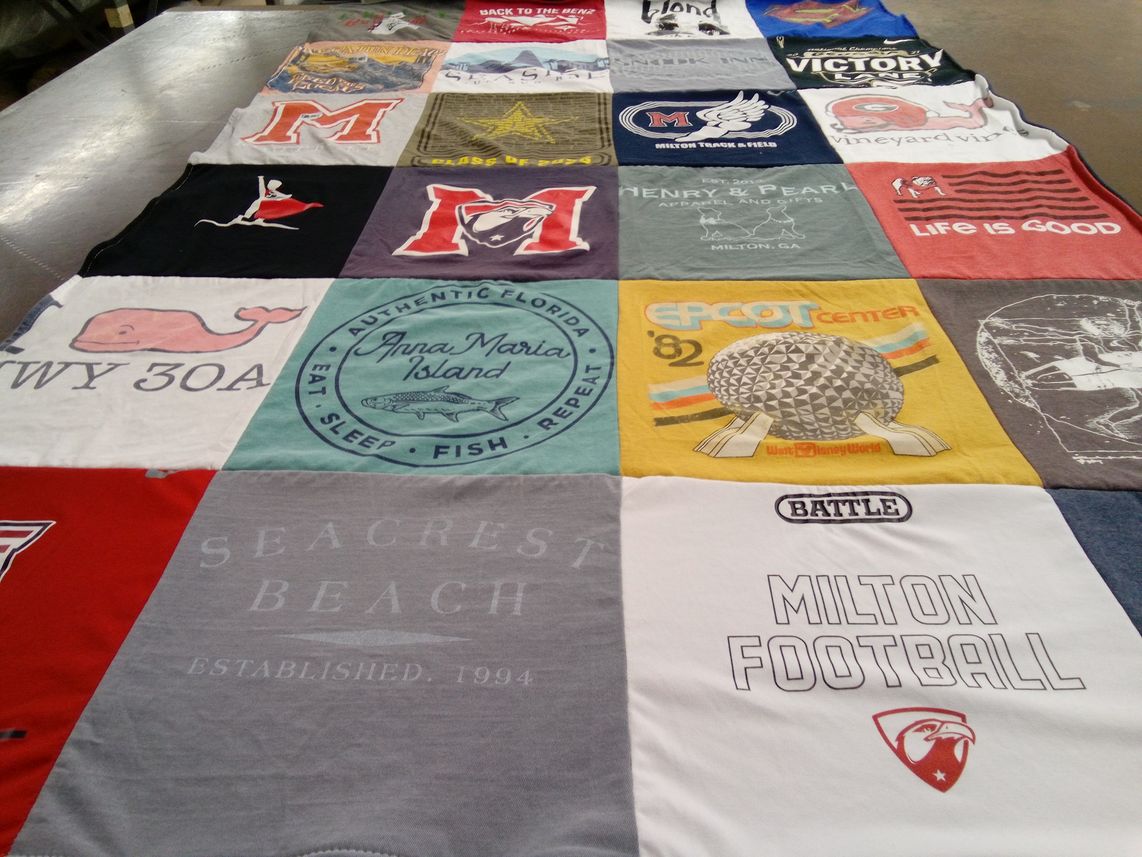 T-shirt quilt featuring milton high school football by Michelle from GA