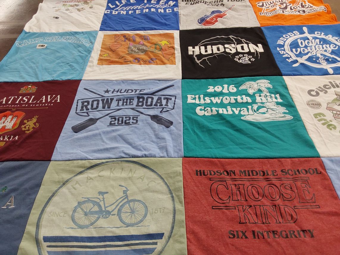 T-shirt quilt from hudson middle school by Rebecca from OH