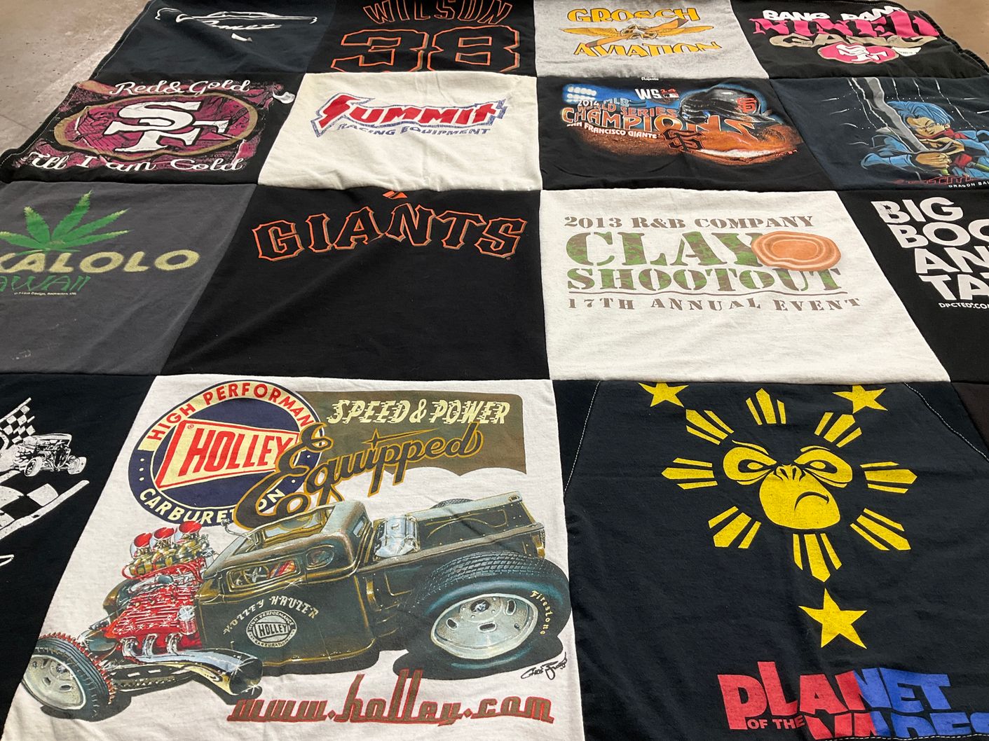 T-shirt quilt featuring san francisco giants by Cristen from CA
