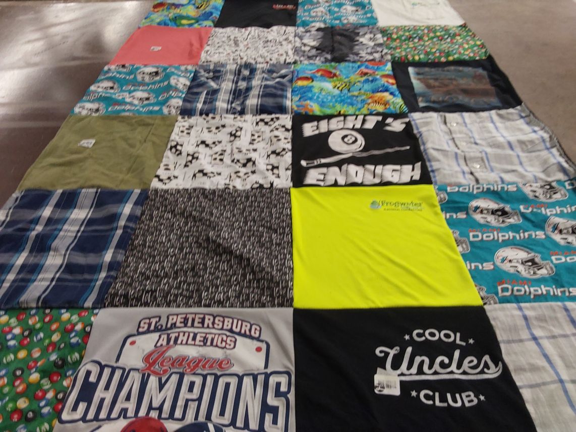 T-shirt quilt featuring miami dolphins by Denise from FL