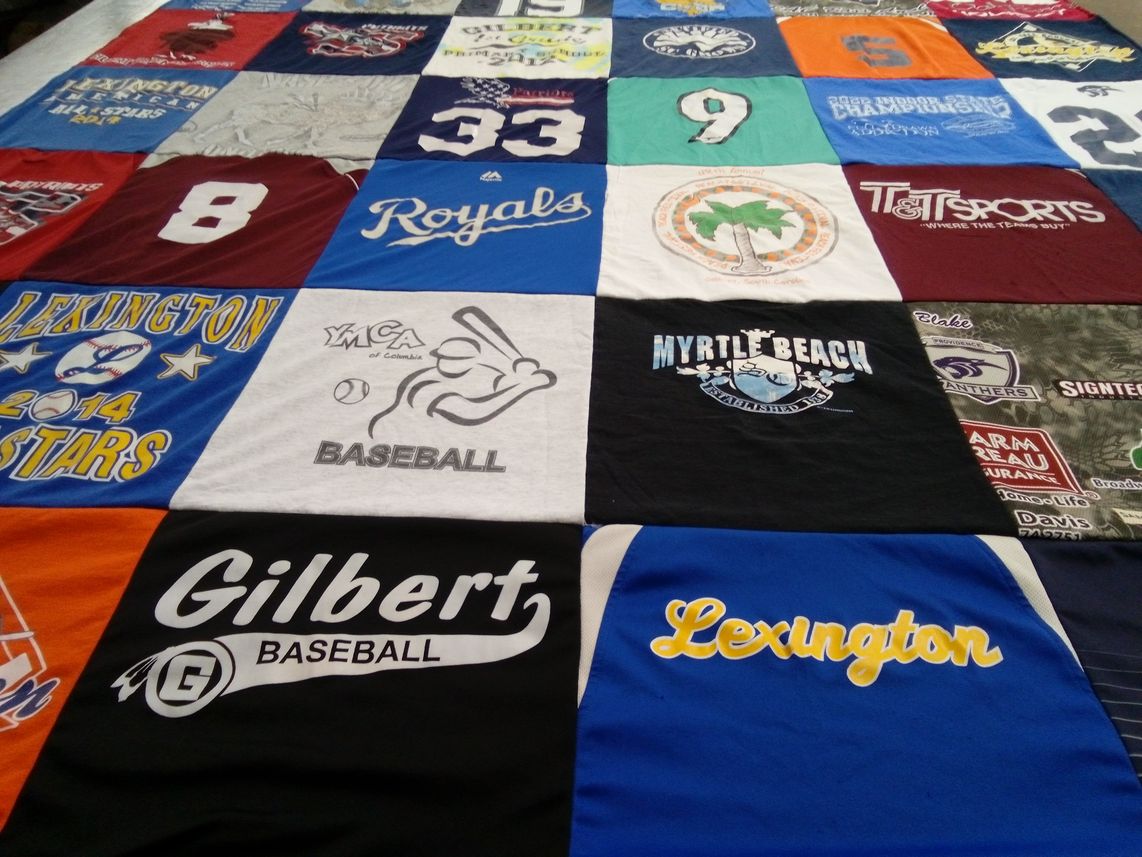 T-shirt quilt featuring gilbert baseball by Lisa from SC