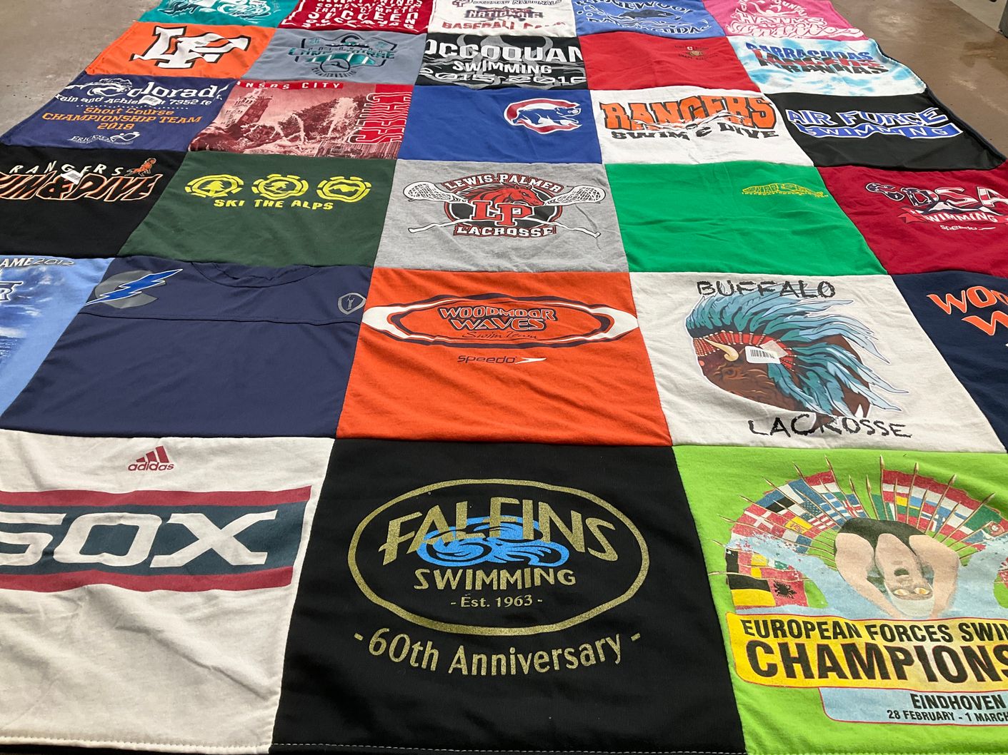 T-shirt quilt featuring buffalo lacrosse club by Alison from CO