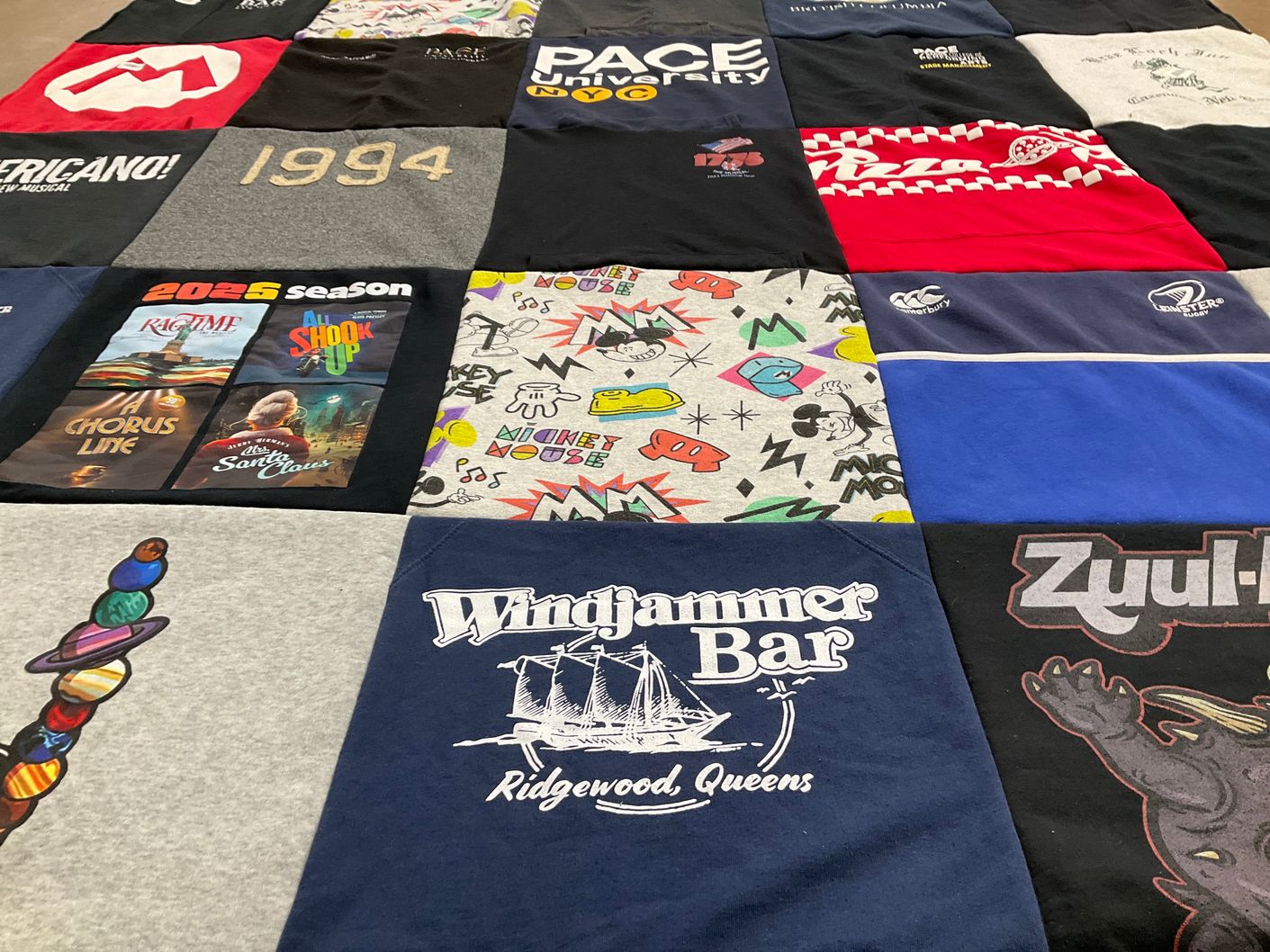 T-shirt quilt from pace university by Chris from NY