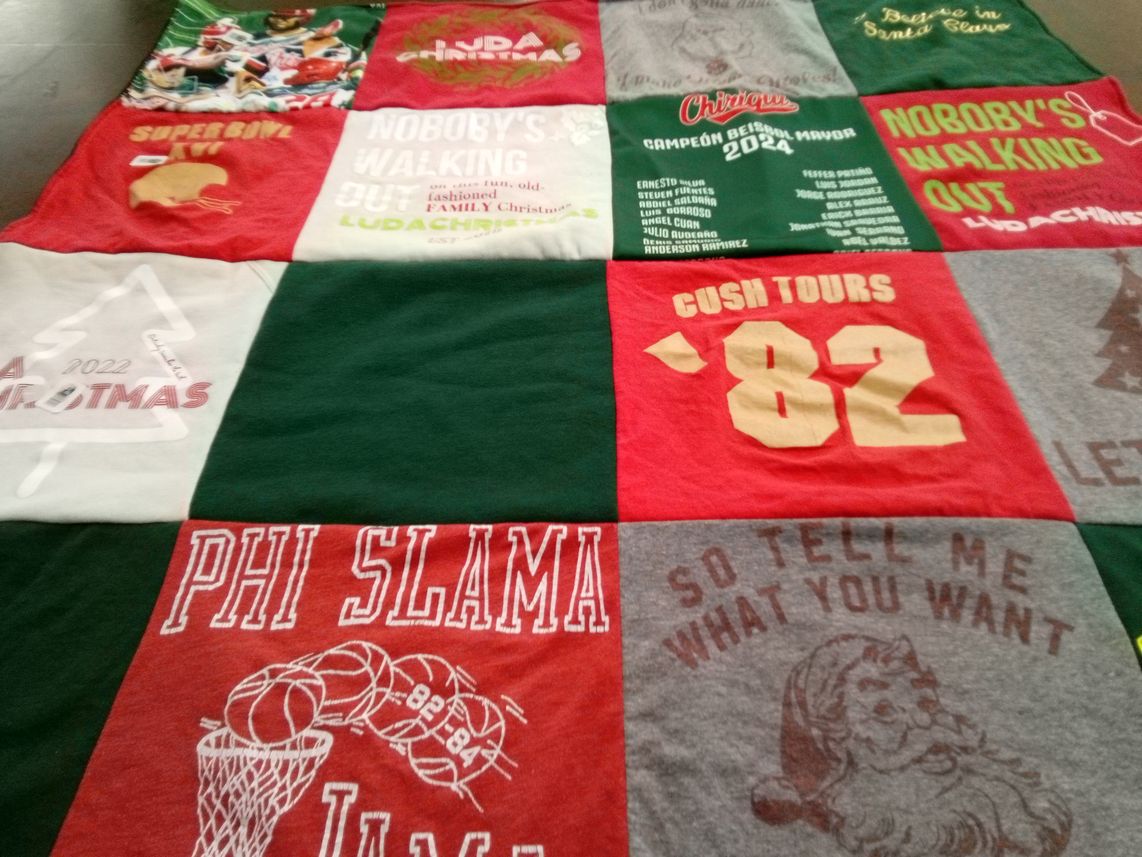 T-shirt quilt with sports, music themes by Courtney from OR