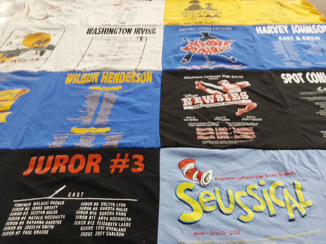 T-shirt quilt from mansie lutheran high school by Erin from WI