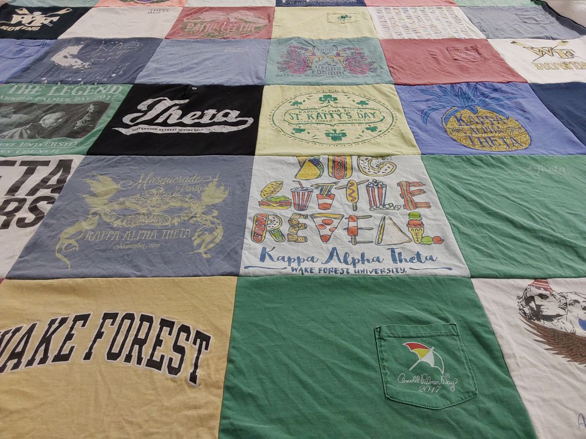 T-shirt quilt from wake forest university by Emily from PA