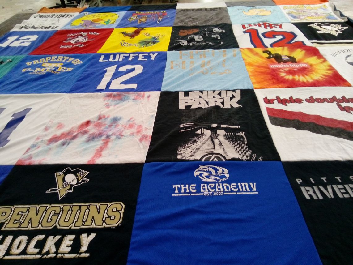 T-shirt quilt featuring pittsburgh penguins hockey by Allison from PA
