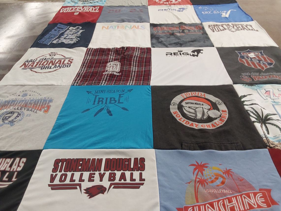 T-shirt quilt featuring stoneman douglas volleyball by Carrie from FL
